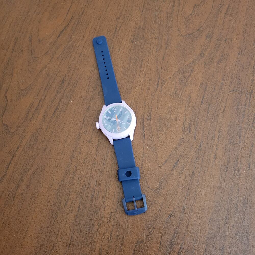 ESQ by Movado One Watch Unisex 42mm Purple Silicone Blue Band ES.50.3.29.569 New